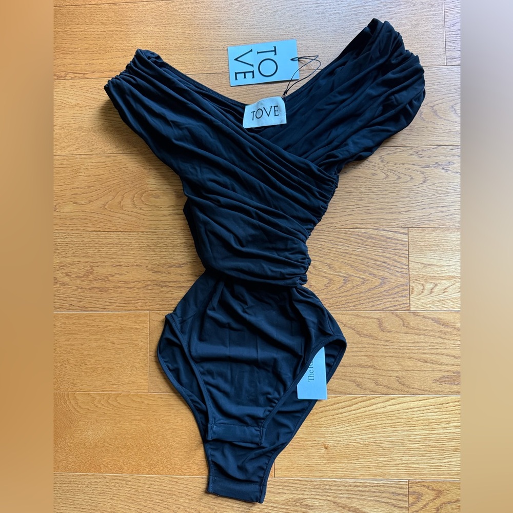 TOVE Black Crisscross Sidney Bodysuit